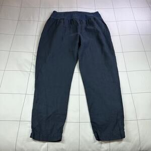 Banana Blue Pants Womens Large Navy Pull On Linen Relaxed Boho Coastal Cruise